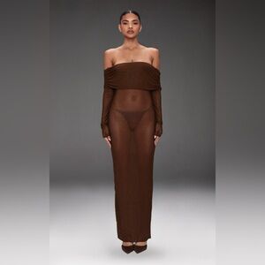 NWT PRETTY LITTLE THING DIAMANTE MESH MAXI DRESS